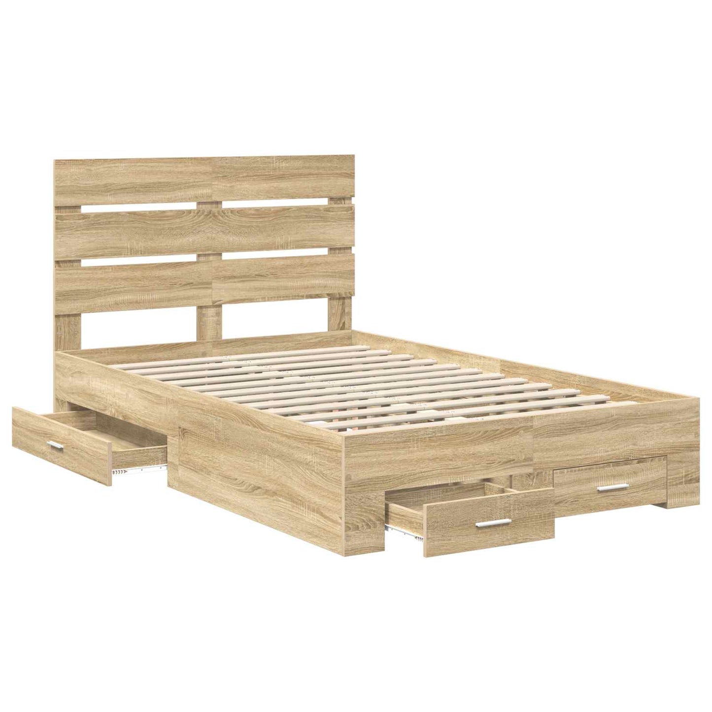 Bettrahmen mit Kopfteil Sonoma-Eiche 135 x 190 cm Holzwerkstoff