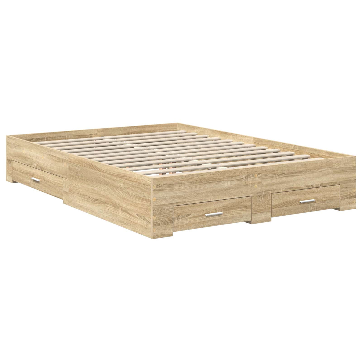 Bettrahmen mit Kopfteil Sonoma-Eiche 135 x 190 cm Holzwerkstoff