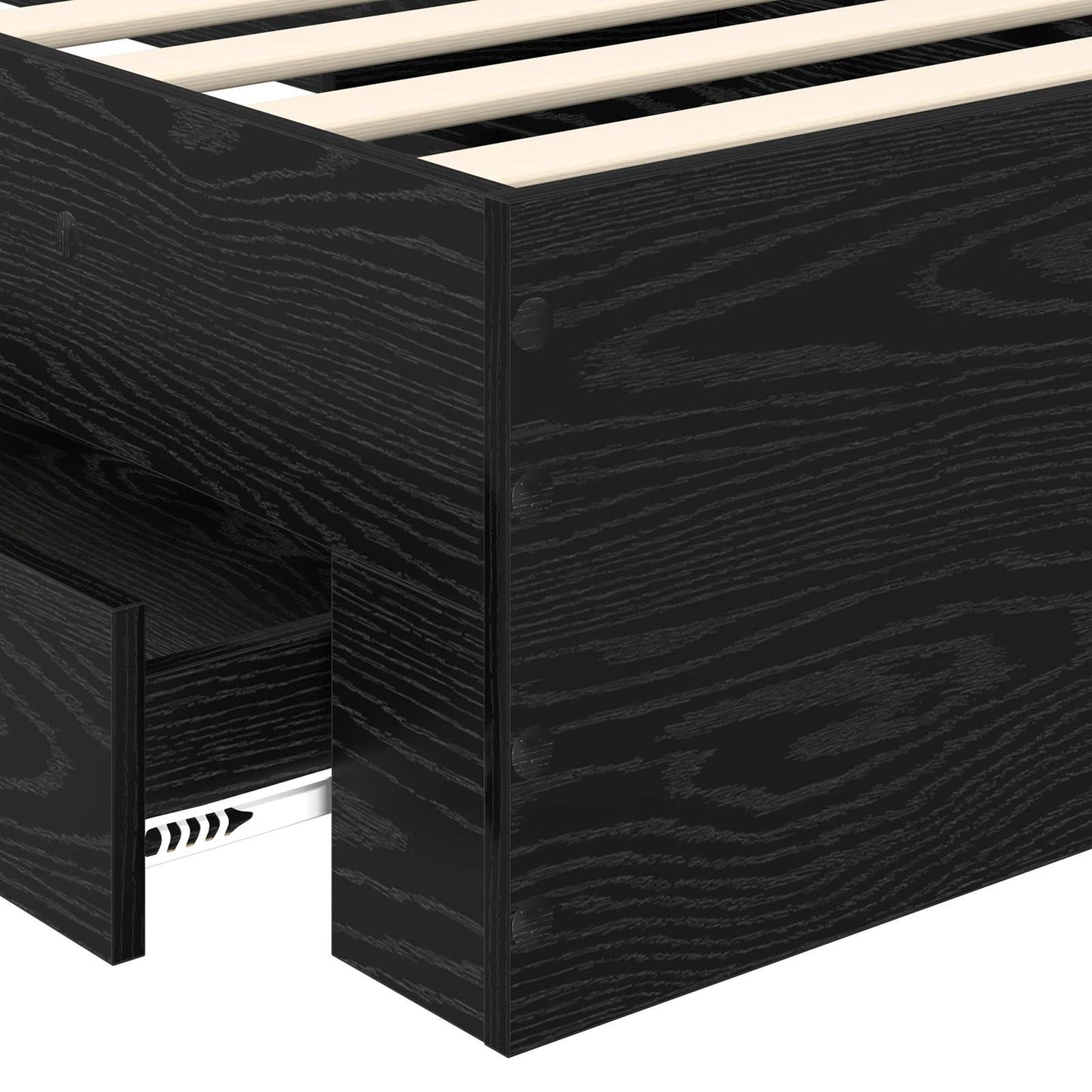 Bettrahmen Schwarz Eichen-Optik 90 x 200 cm Holzwerkstoff