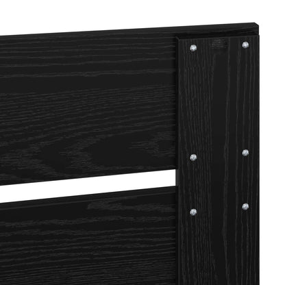 Bettrahmen Schwarz Eichen-Optik 90 x 200 cm Holzwerkstoff