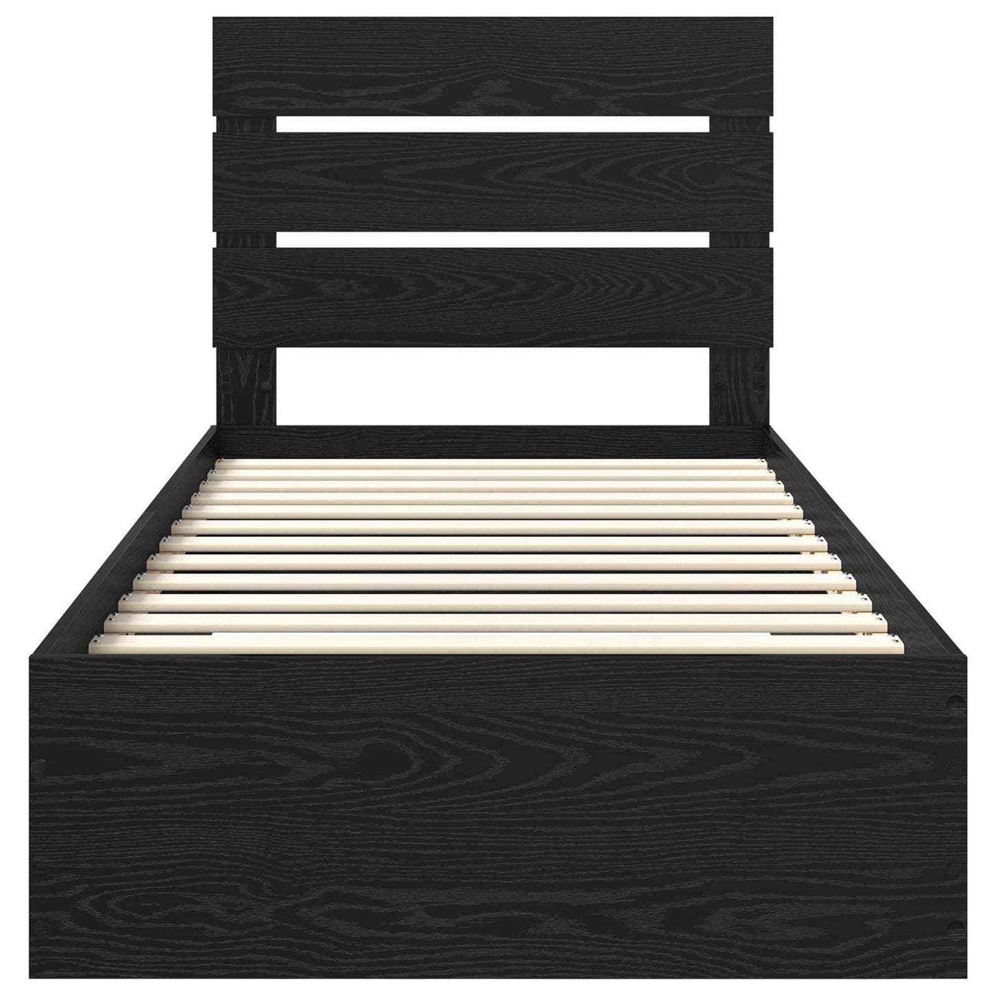 Bettrahmen Schwarz Eichen-Optik 90 x 200 cm Holzwerkstoff