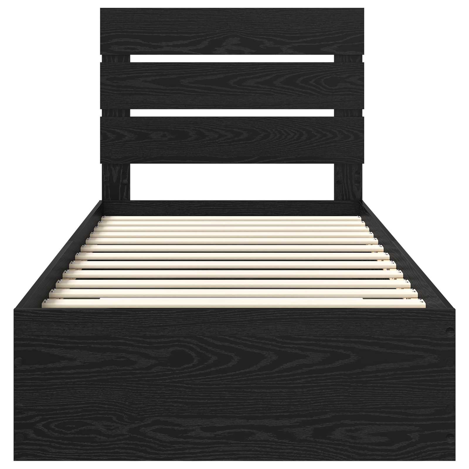 Bettrahmen Schwarz Eichen-Optik 90 x 200 cm Holzwerkstoff