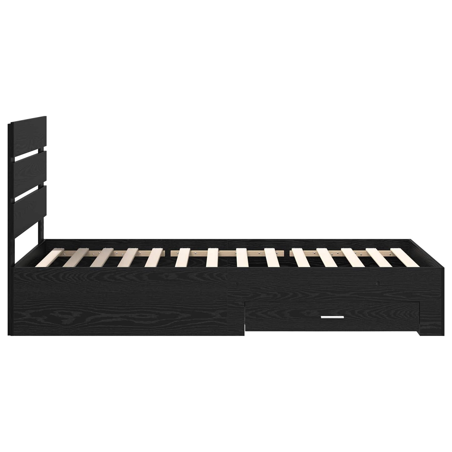 Bettrahmen Schwarz Eichen-Optik 90 x 200 cm Holzwerkstoff