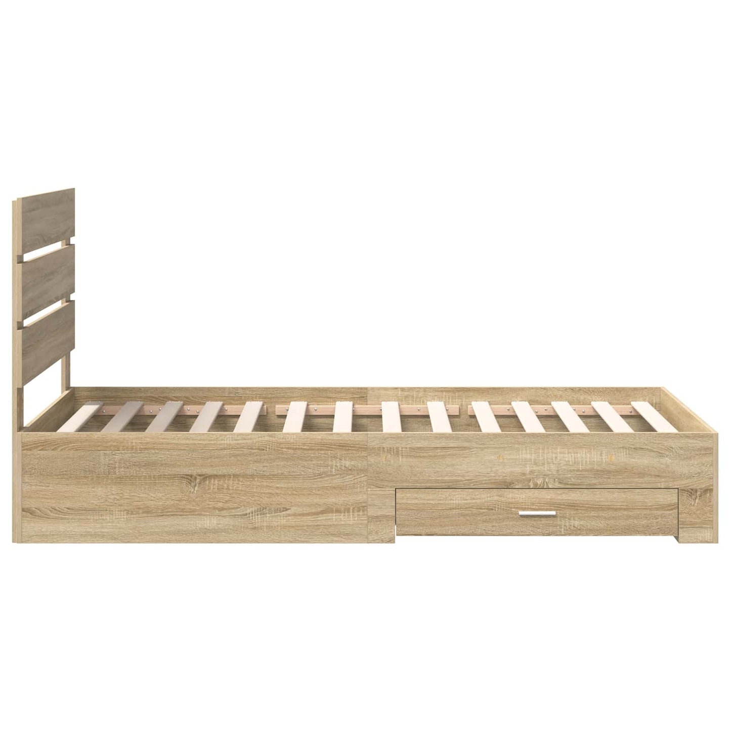 Bettrahmen Sonoma Eiche und Silber 75 x 190 cm Holzwerkstoff