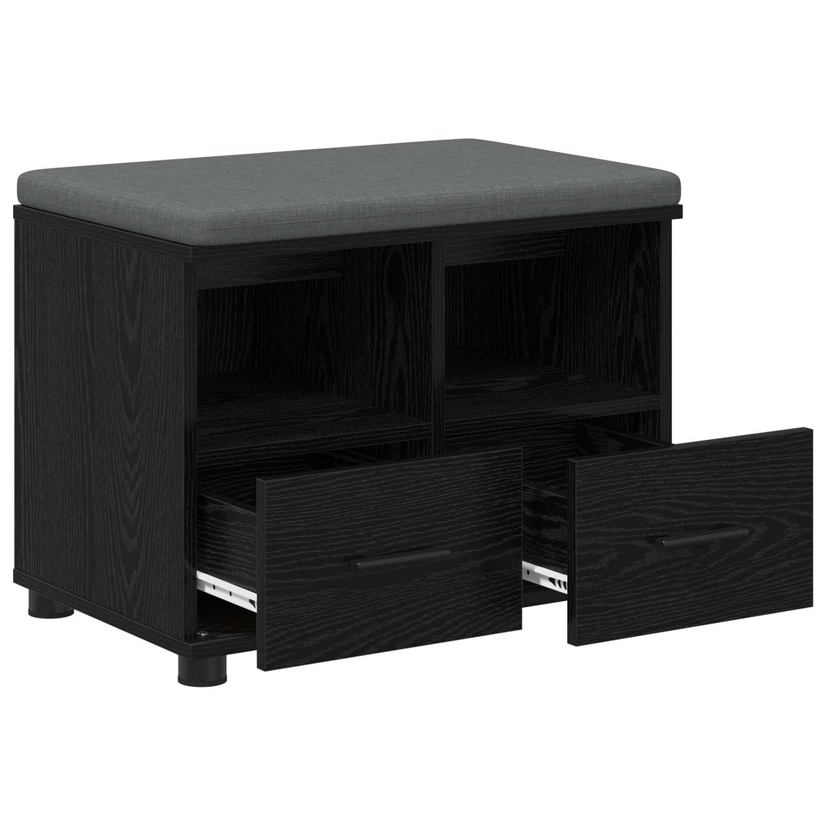 Flurbank Schwarz Eichen-Optik 60 x 38 x 46 cm