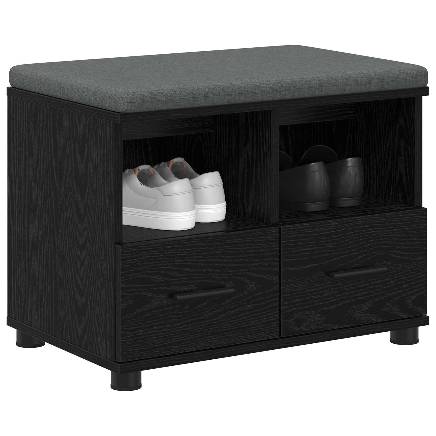Flurbank Schwarz Eichen-Optik 60 x 38 x 46 cm