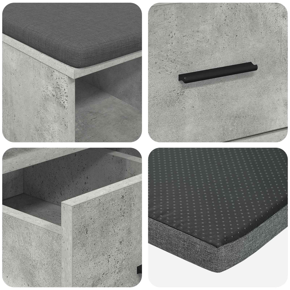 Flurbank Betongrau 60 x 38 x 46 cm