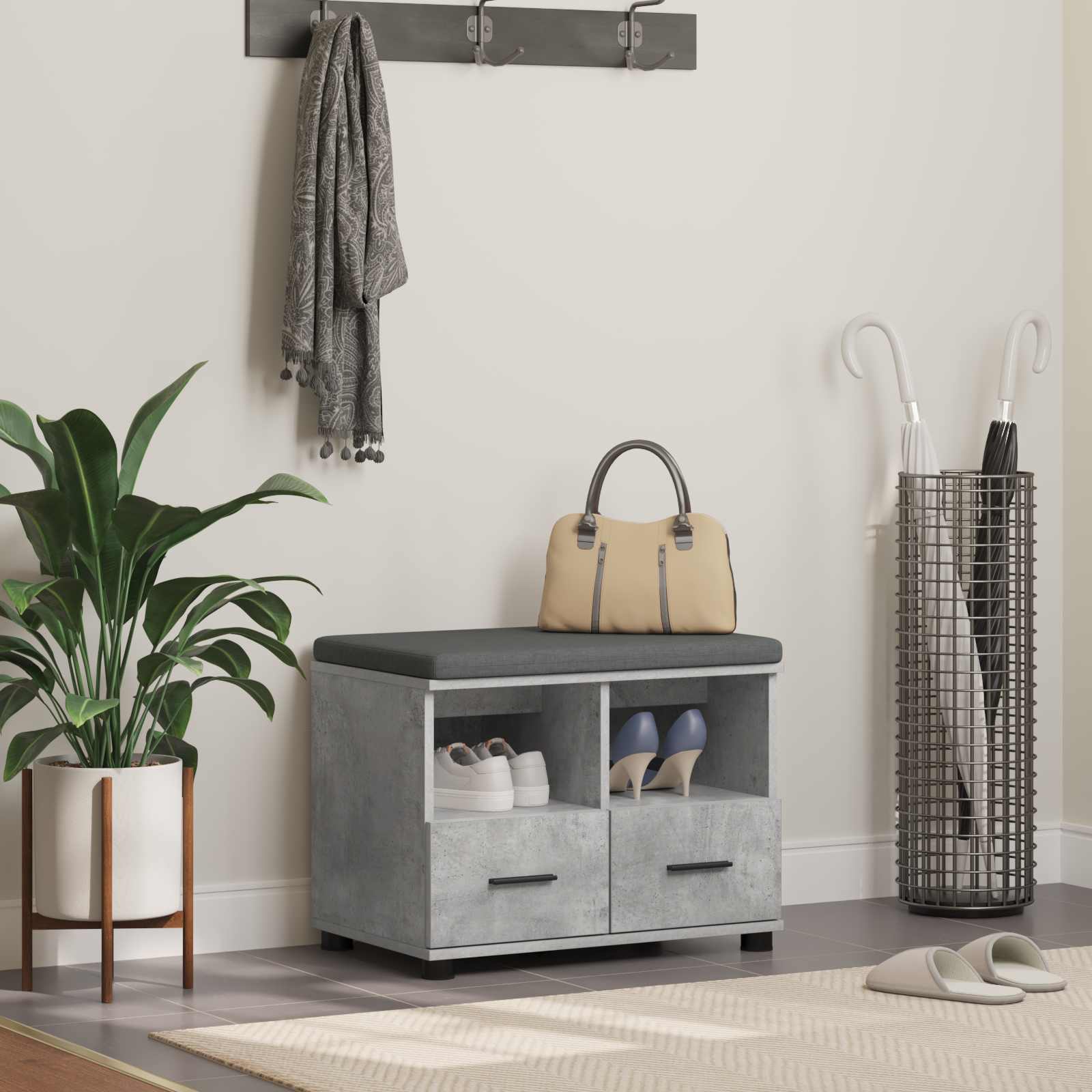 Flurbank Betongrau 60 x 38 x 46 cm