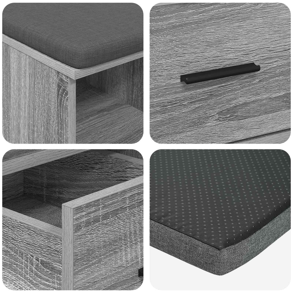 Flurbank Sonoma-Grau 60 x 38 x 46 cm