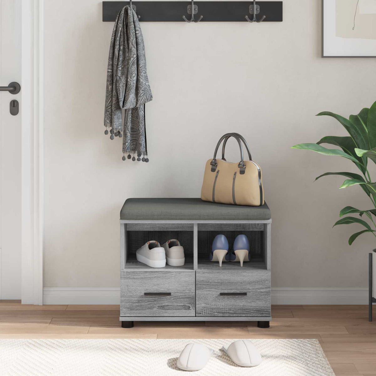 Flurbank Sonoma-Grau 60 x 38 x 46 cm