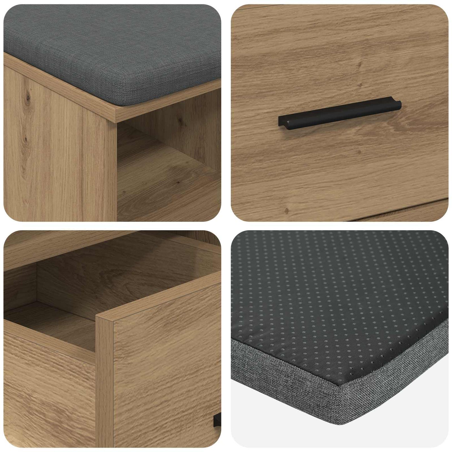 Flurbank Artisan-Eiche 60 x 38 x 46 cm