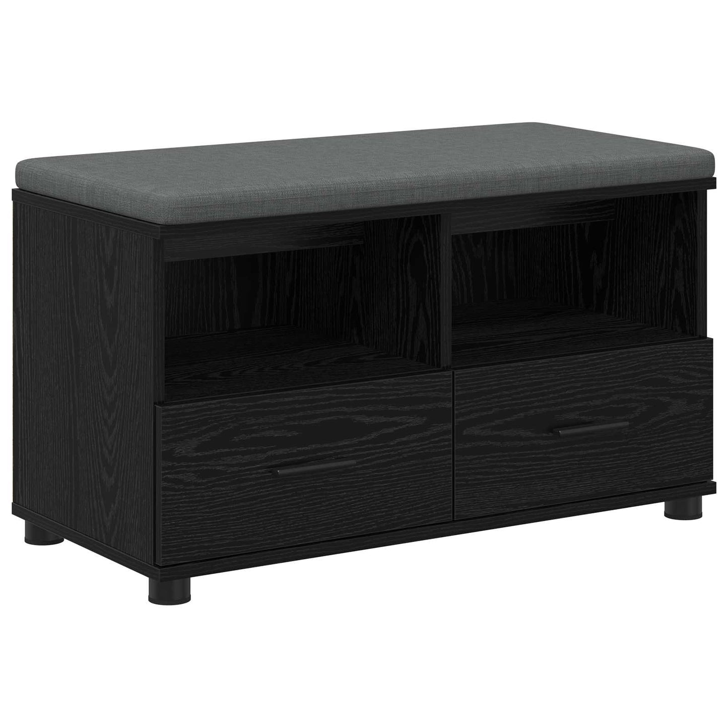 Flurbank Schwarz Eichen-Optik 80 x 38 x 46 cm
