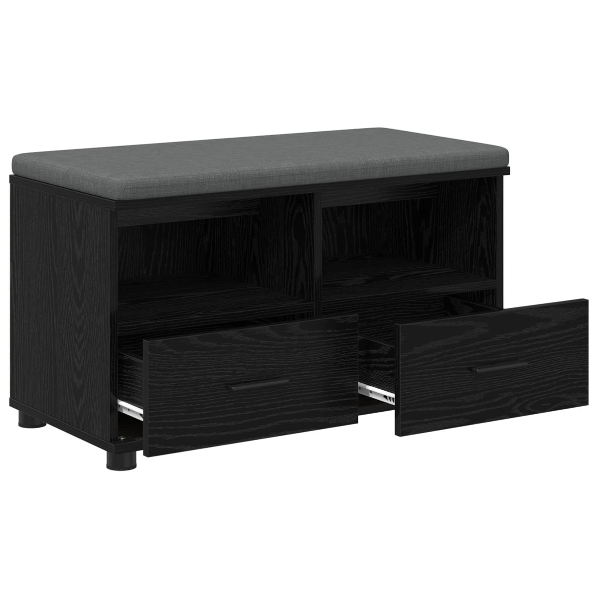 Flurbank Schwarz Eichen-Optik 80 x 38 x 46 cm