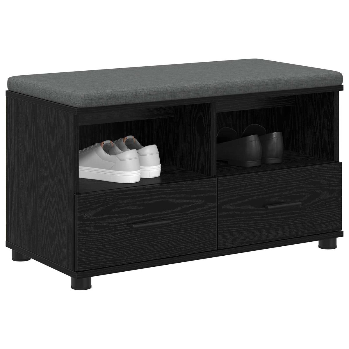 Flurbank Schwarz Eichen-Optik 80 x 38 x 46 cm