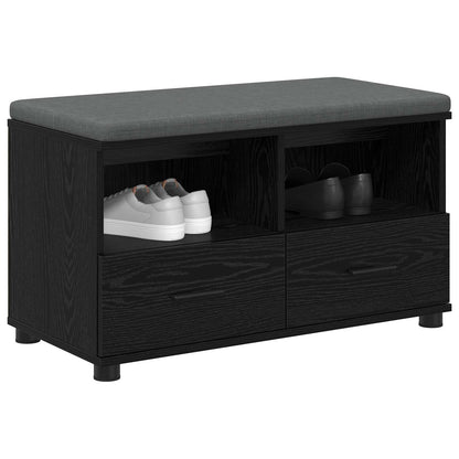 Flurbank Schwarz Eichen-Optik 80 x 38 x 46 cm