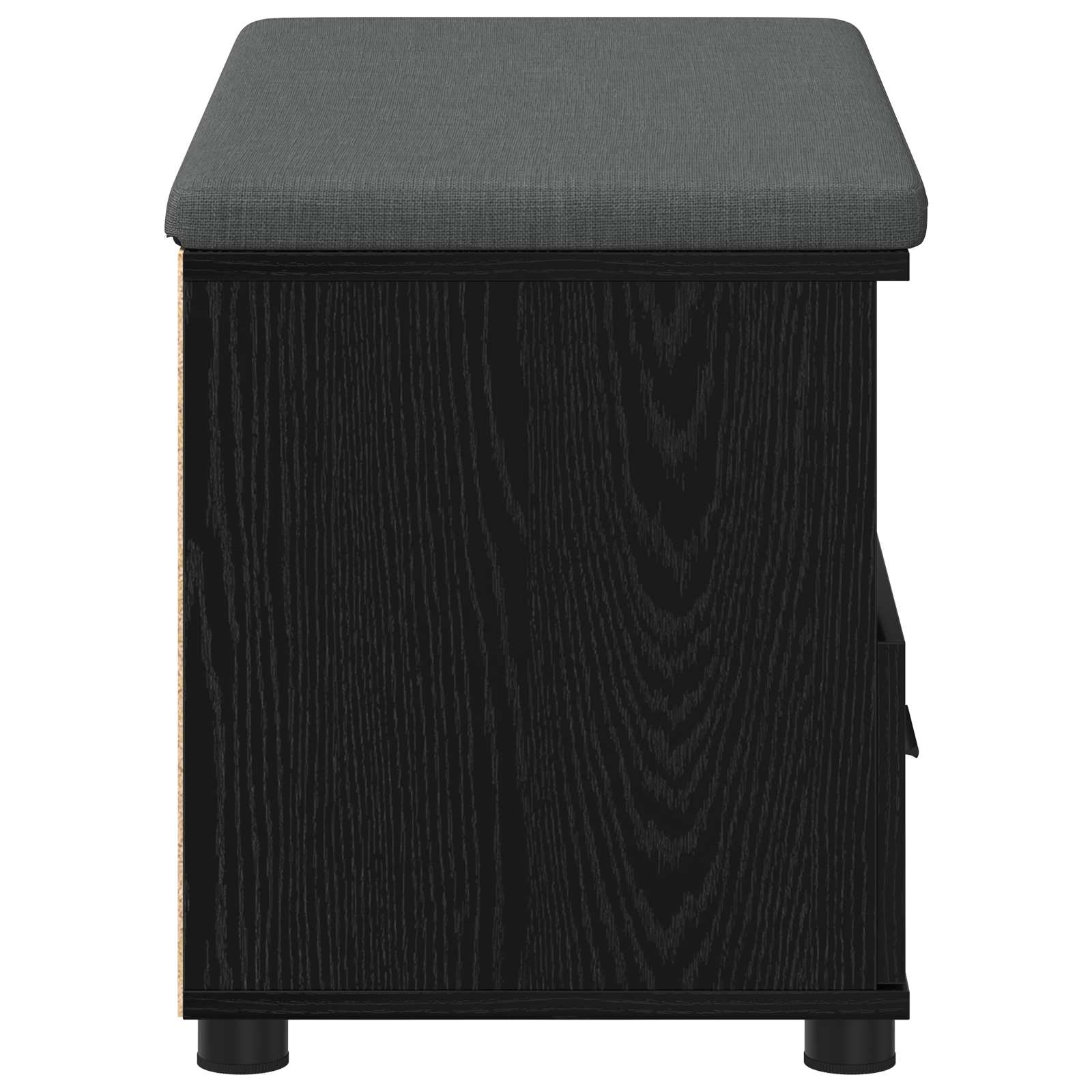 Flurbank Schwarz Eichen-Optik 80 x 38 x 46 cm