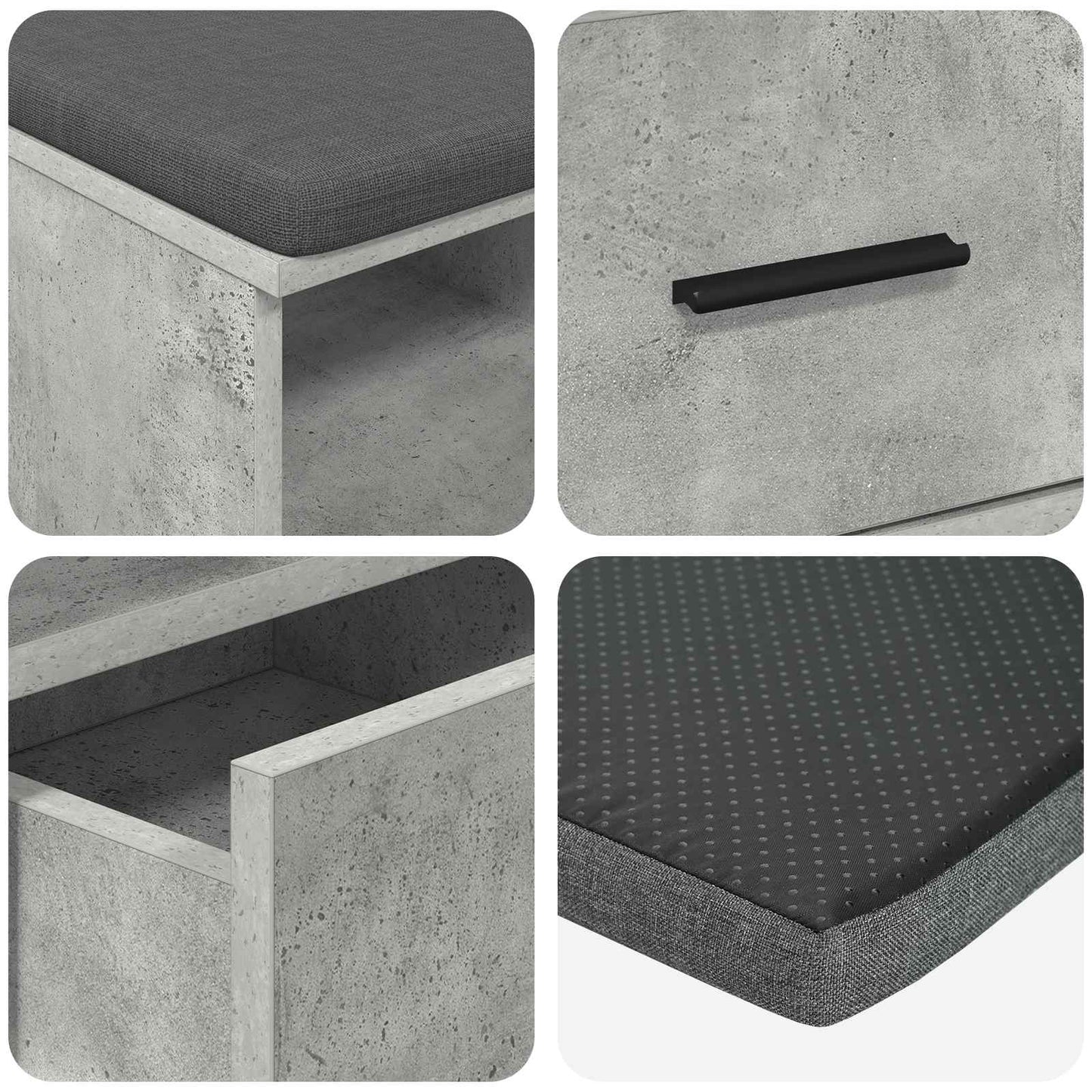 Flurbank Betongrau 80 x 38 x 46 cm
