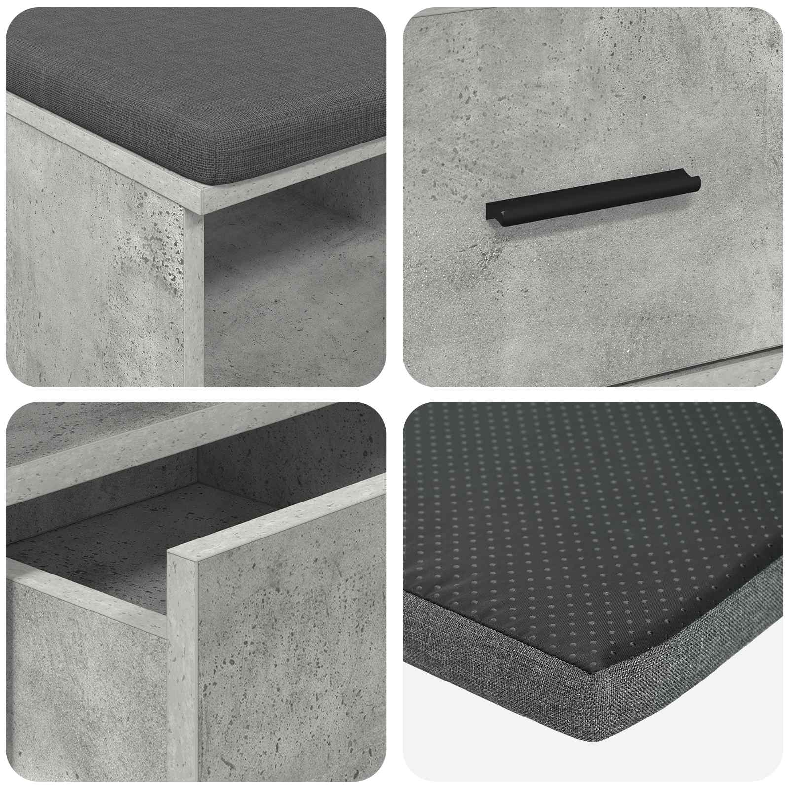 Flurbank Betongrau 80 x 38 x 46 cm