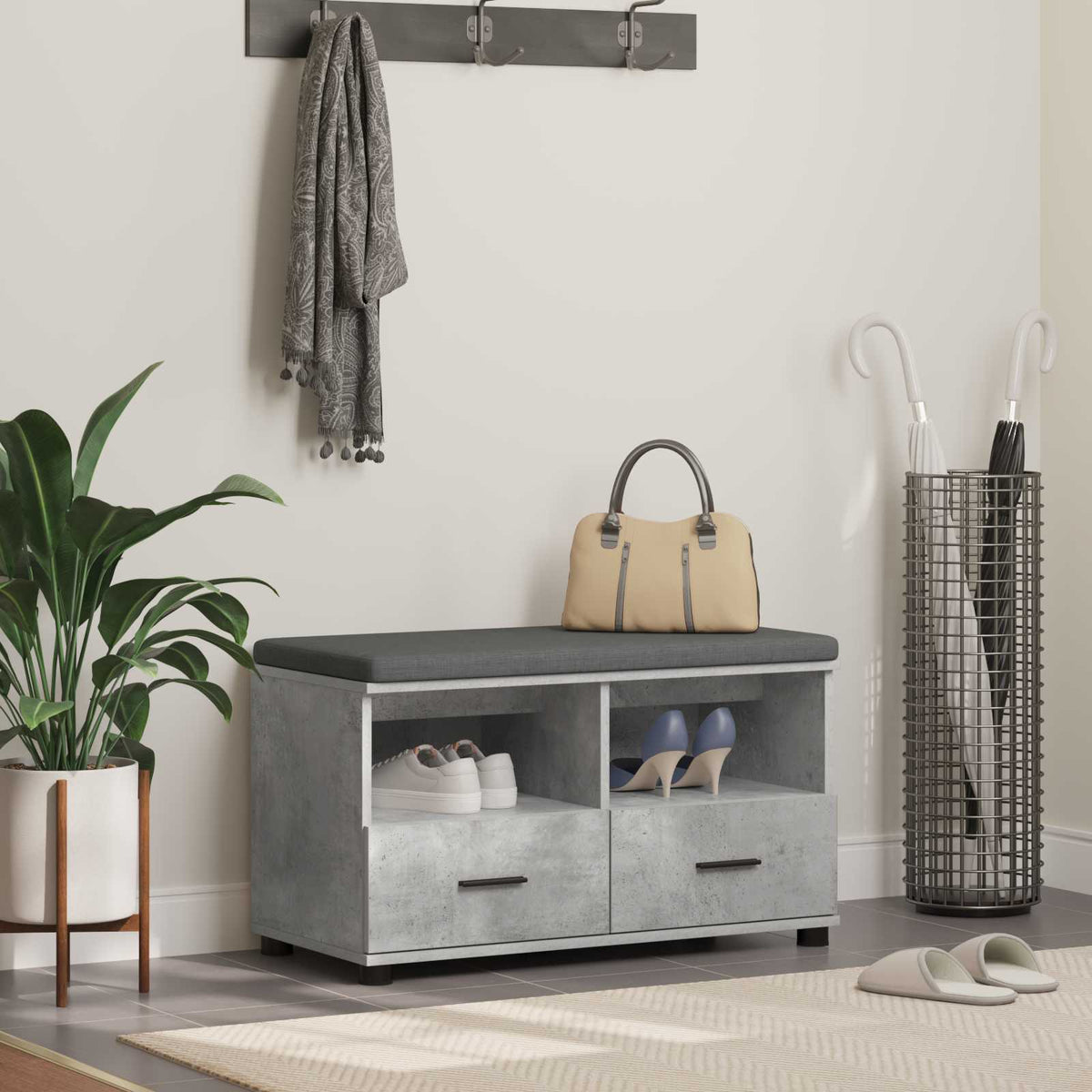 Flurbank Betongrau 80 x 38 x 46 cm