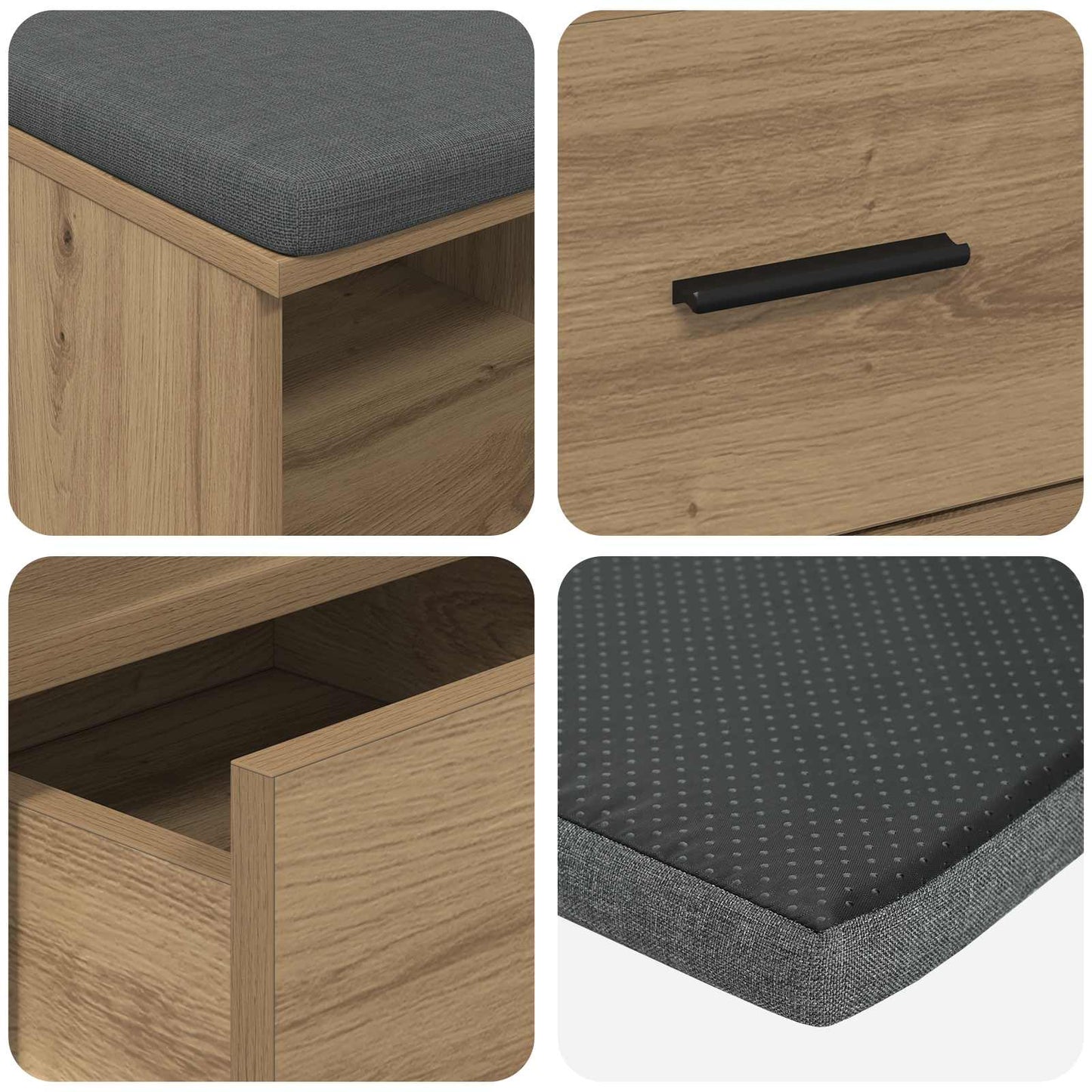 Flurbank Artisan-Eiche 80 x 38 x 46 cm