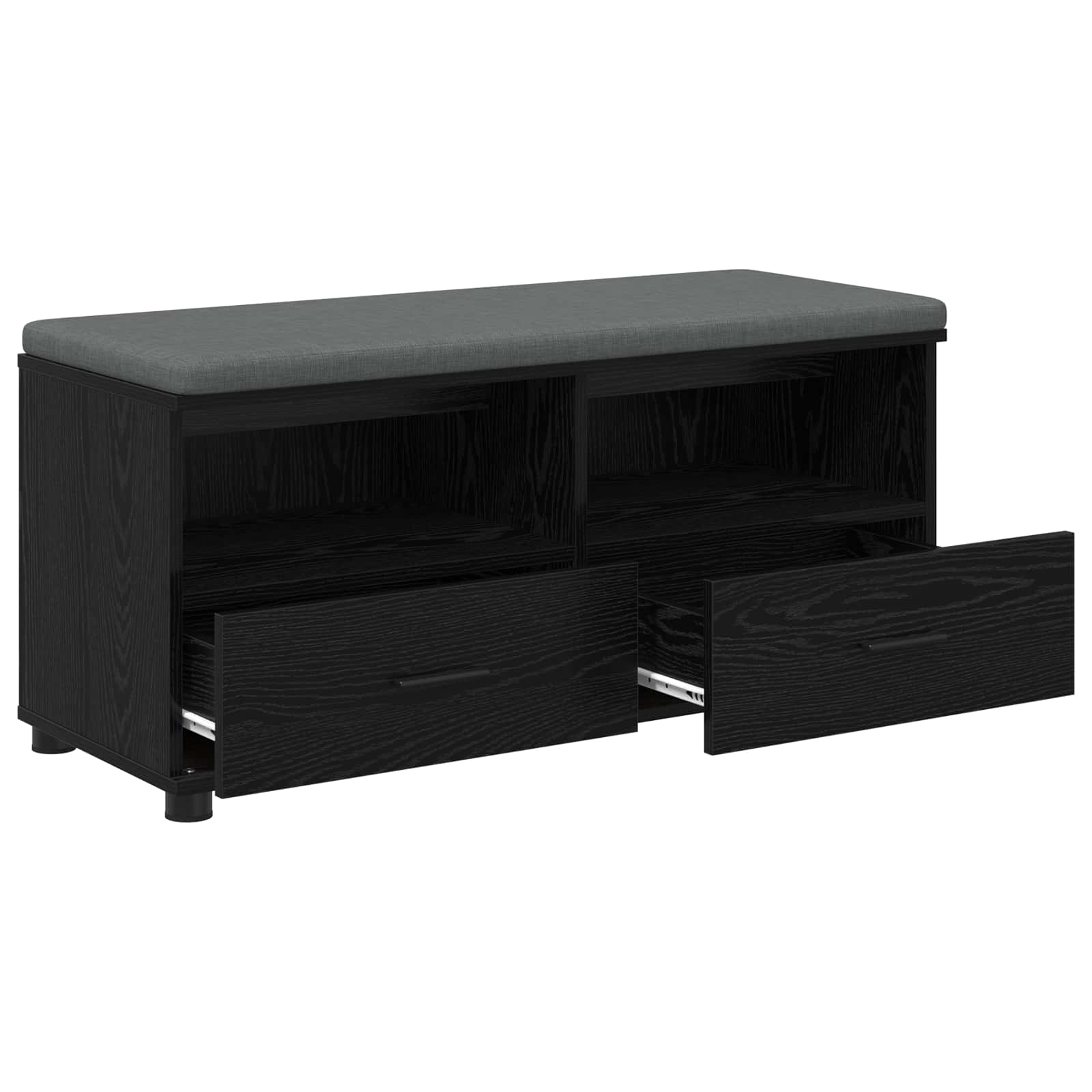 Flurbank Schwarz Eichen-Optik 100 x 38 x 46 cm