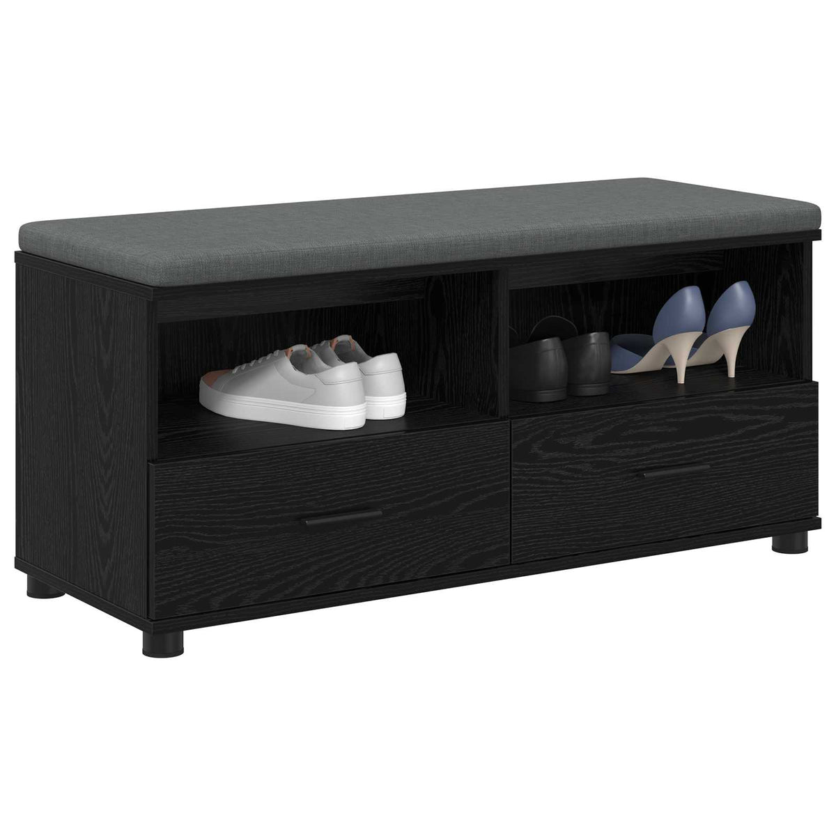 Flurbank Schwarz Eichen-Optik 100 x 38 x 46 cm