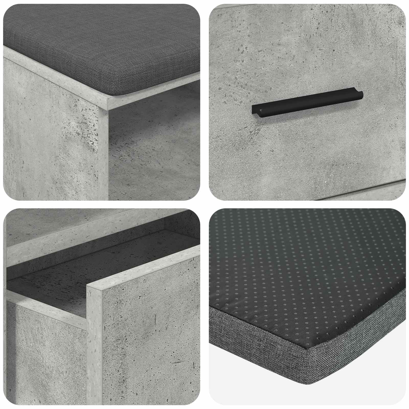 Flurbank Betongrau 100 x 38 x 46 cm