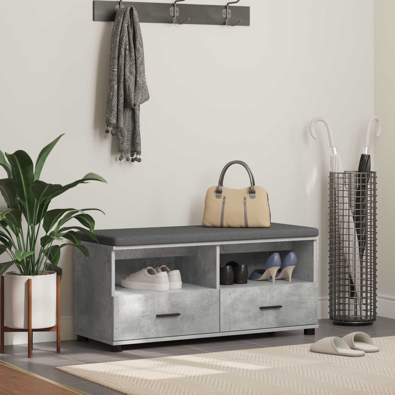 Flurbank Betongrau 100 x 38 x 46 cm