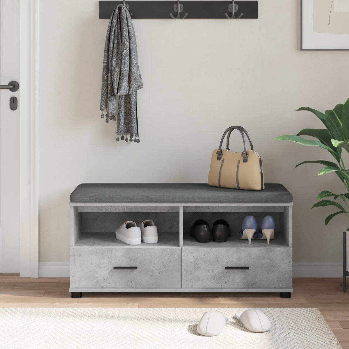 Flurbank Betongrau 100 x 38 x 46 cm