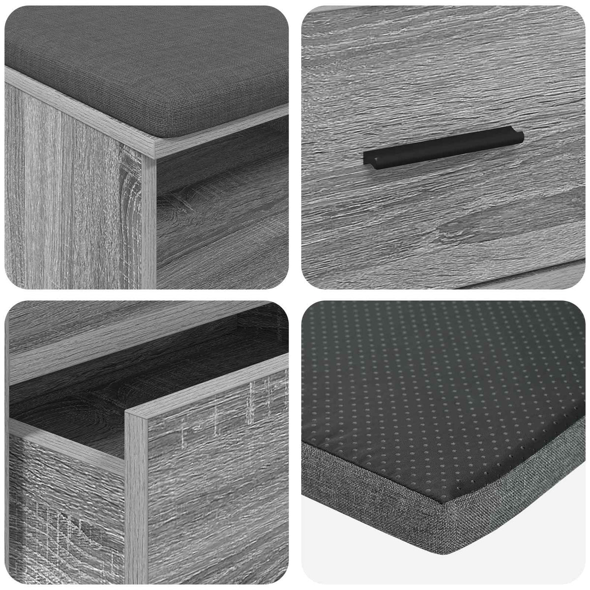 Flurbank Sonoma-Grau 100 x 38 x 46 cm