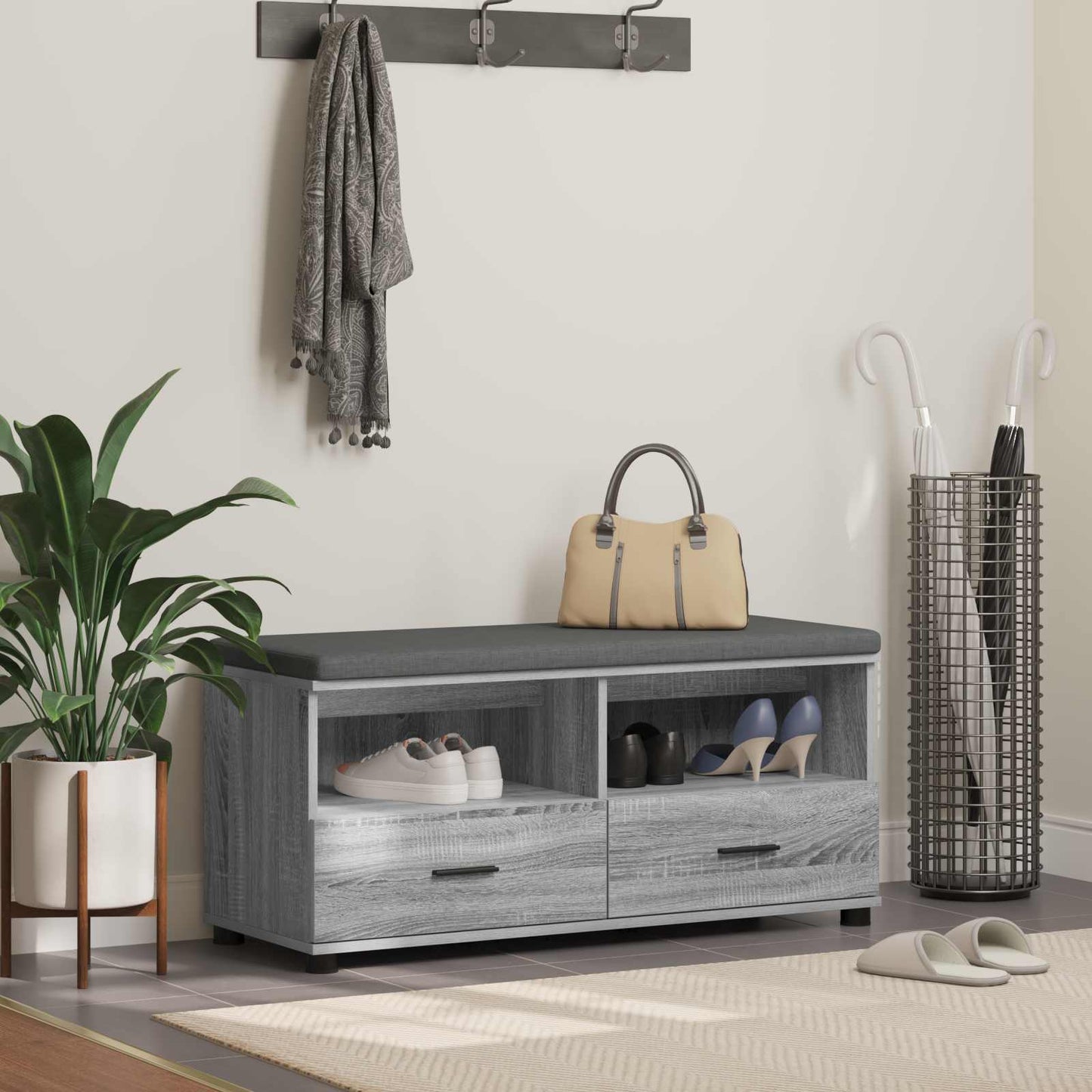 Flurbank Sonoma-Grau 100 x 38 x 46 cm