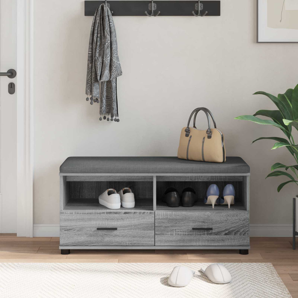Flurbank Sonoma-Grau 100 x 38 x 46 cm