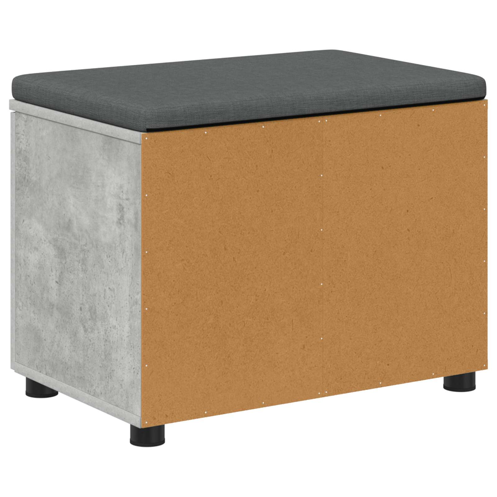 Flurbank mit Kissen mit Regal mit Tür Betongrau 60 x 38 x 46 cm