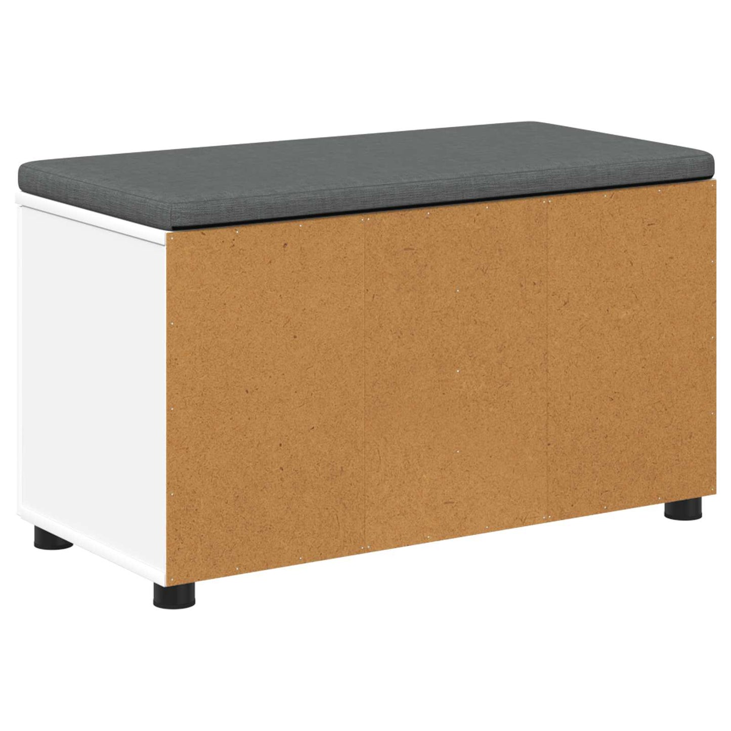 Flurbank mit Kissen mit Regal mit Speicher Weiß 80 x 38 x 46 cm