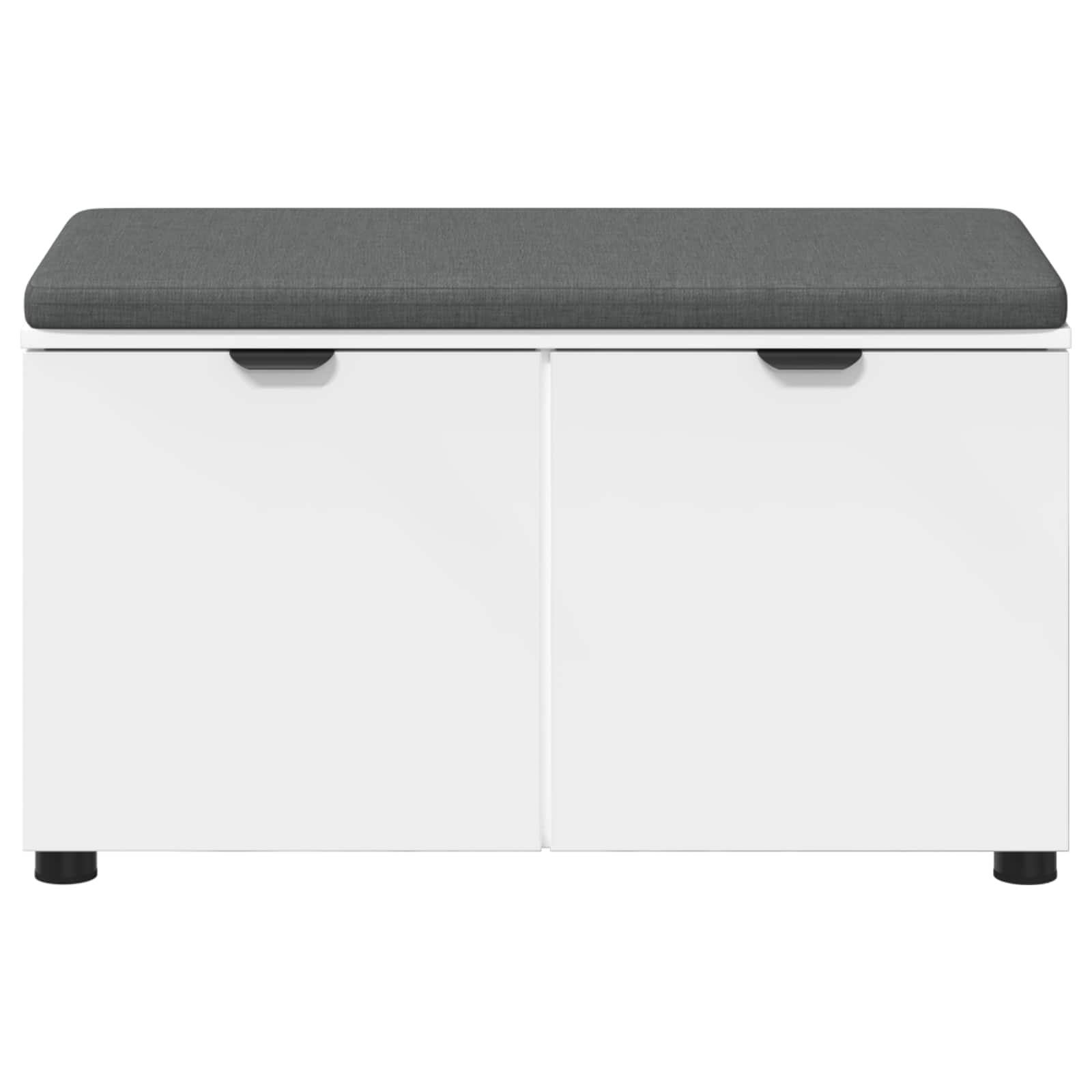 Flurbank mit Kissen mit Regal mit Speicher Weiß 80 x 38 x 46 cm