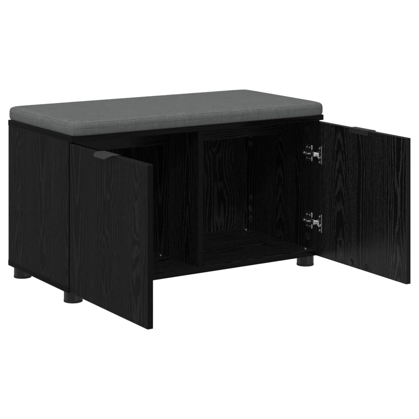 Flurbank mit Kissen mit Regal Schwarze Eiche 80 x 38 x 46 cm