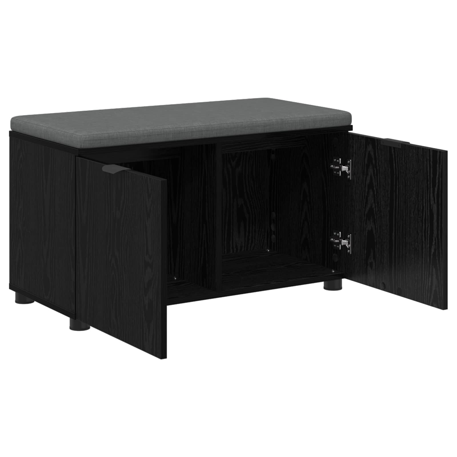 Flurbank mit Kissen mit Regal Schwarze Eiche 80 x 38 x 46 cm