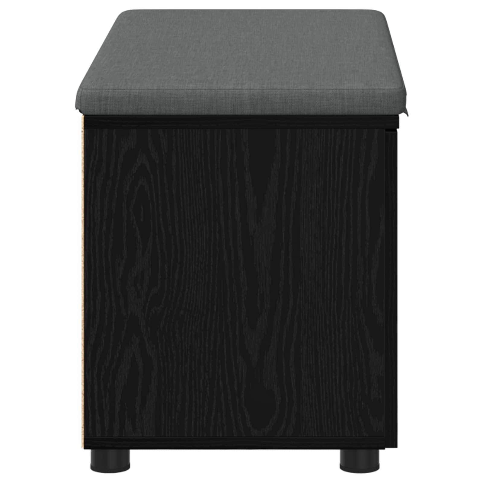 Flurbank mit Kissen mit Regal Schwarze Eiche 80 x 38 x 46 cm
