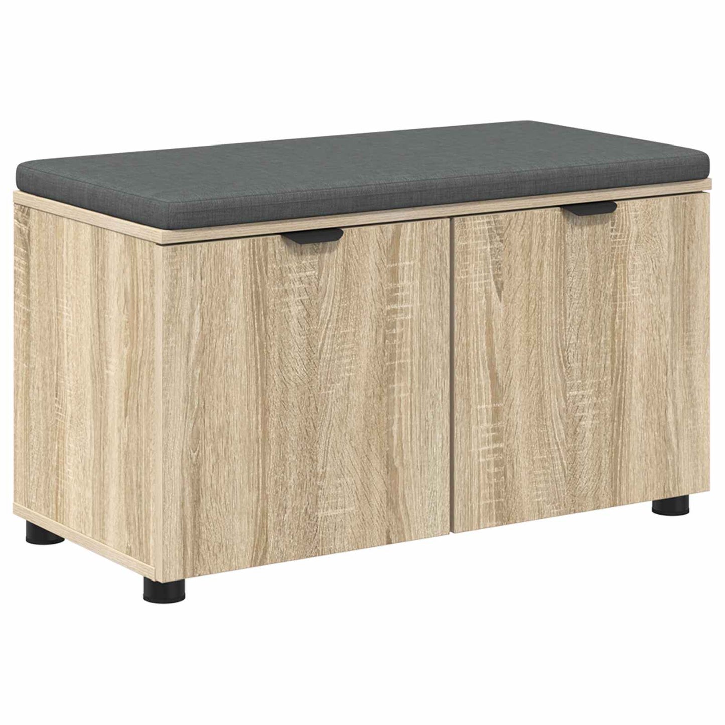 Flurbank mit Kissen mit Regal Sonoma-Eiche 80 x 38 x 46 cm