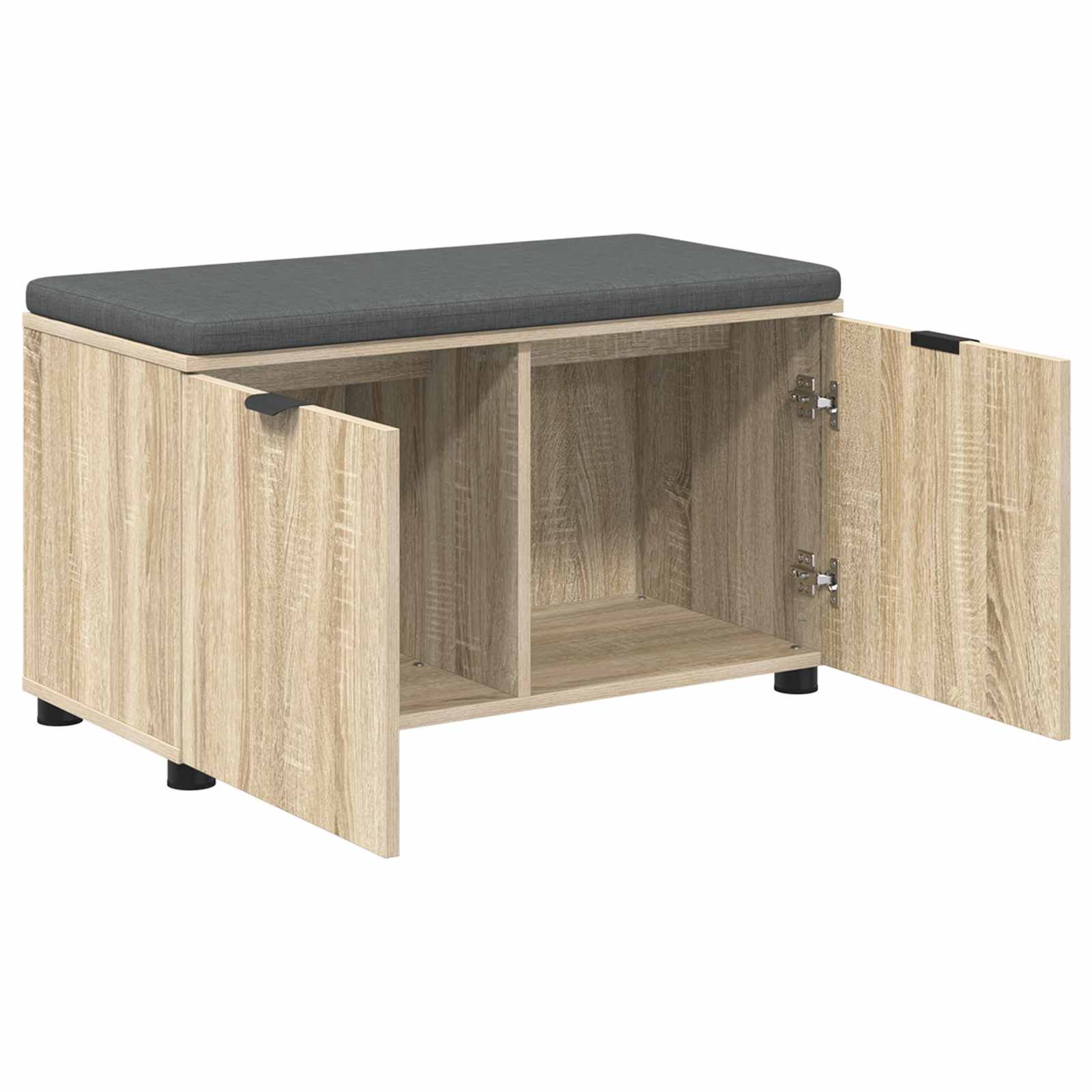 Flurbank mit Kissen mit Regal Sonoma-Eiche 80 x 38 x 46 cm