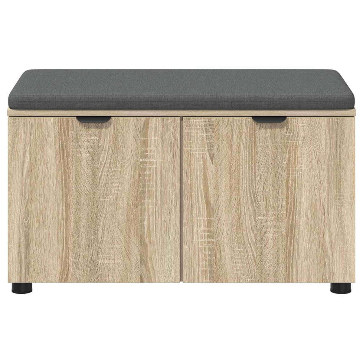 Flurbank mit Kissen mit Regal Sonoma-Eiche 80 x 38 x 46 cm