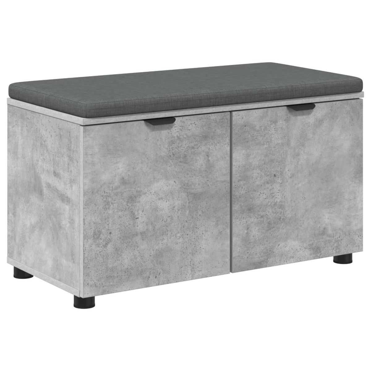 Flurbank mit Kissen mit Regal mit Tür Betongrau 80 x 38 x 46 cm