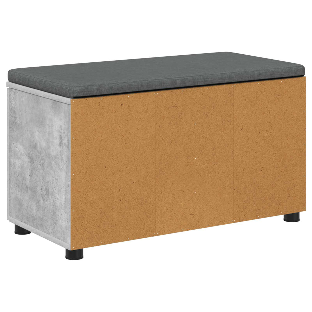 Flurbank mit Kissen mit Regal mit Tür Betongrau 80 x 38 x 46 cm