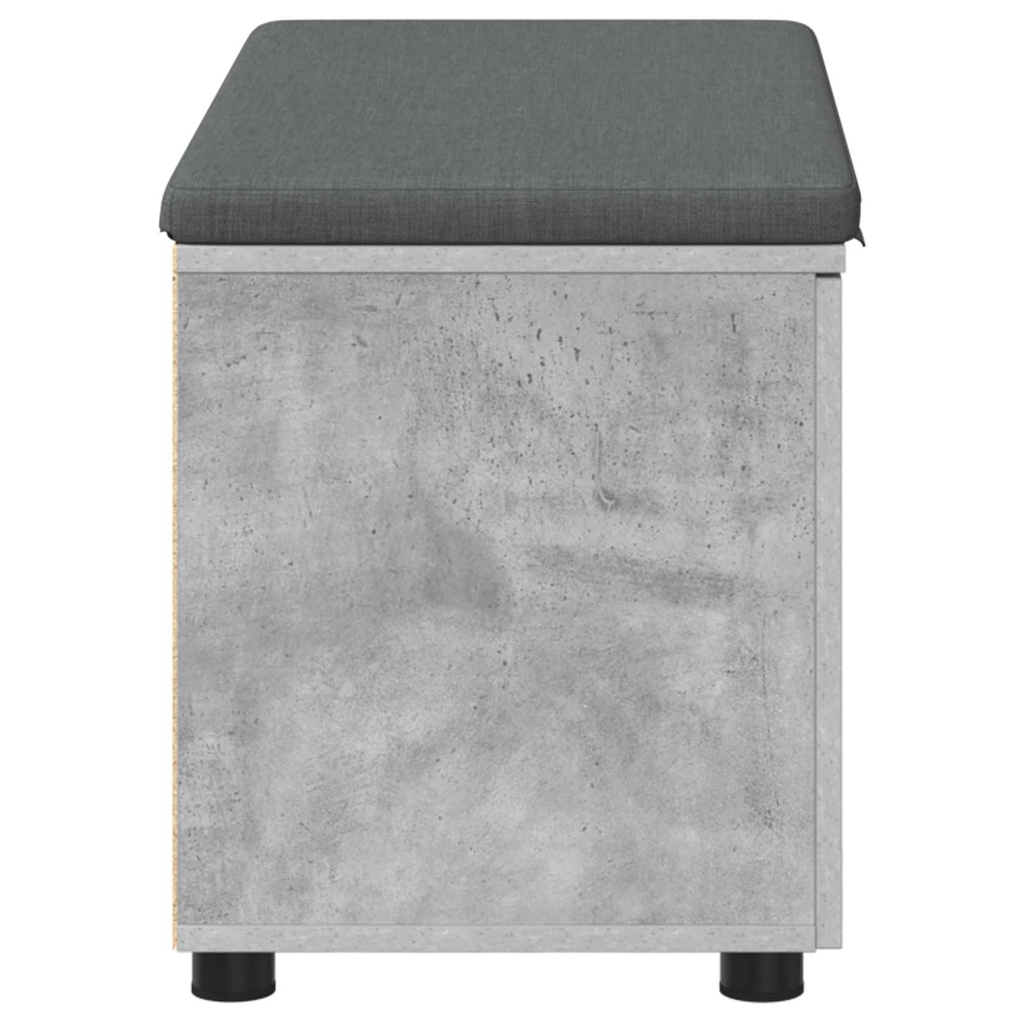 Flurbank mit Kissen mit Regal mit Tür Betongrau 80 x 38 x 46 cm