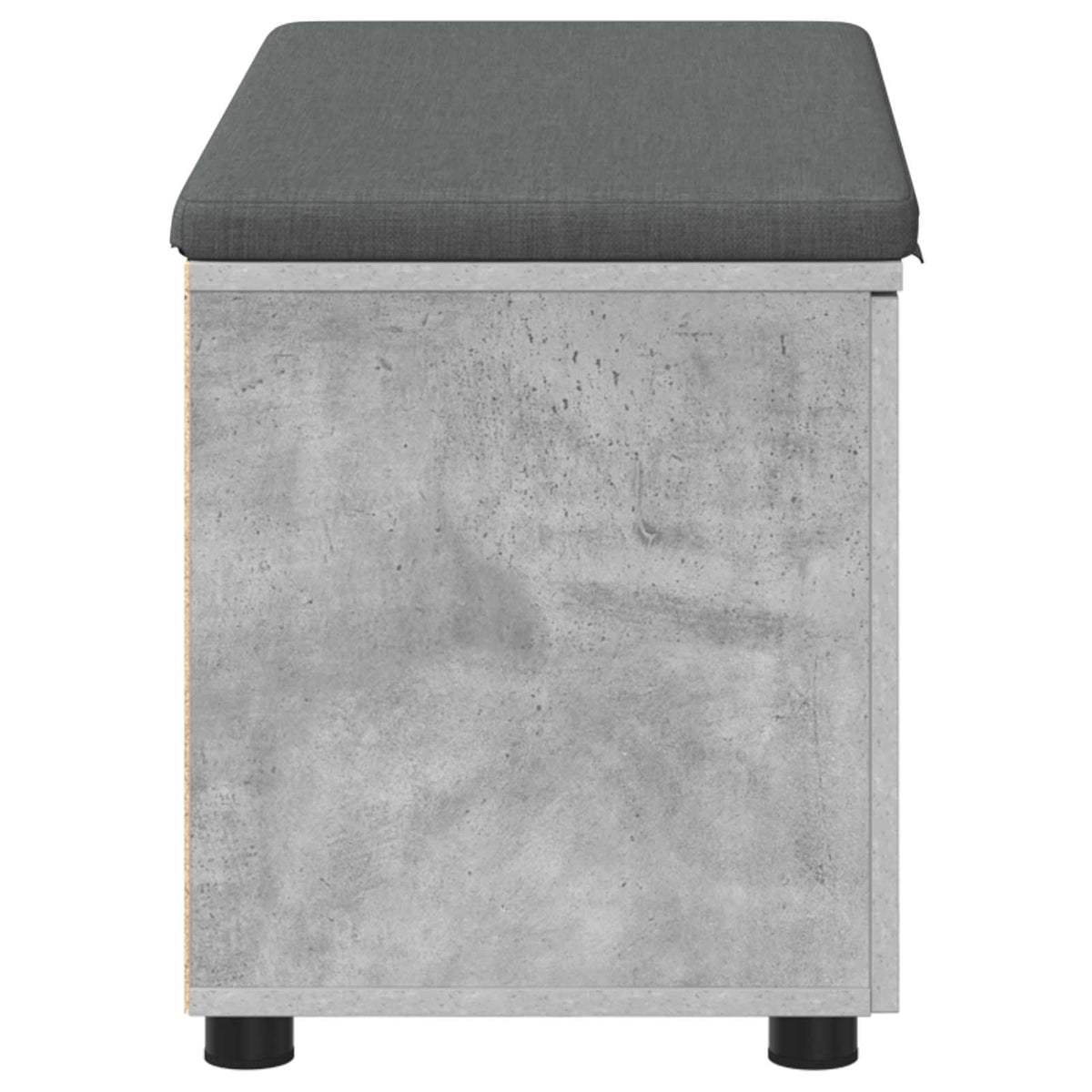 Flurbank mit Kissen mit Regal mit Tür Betongrau 80 x 38 x 46 cm