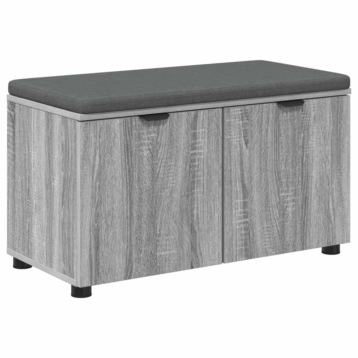 Flurbank mit Kissen mit Regal Graues Sonoma 80 x 38 x 46 cm