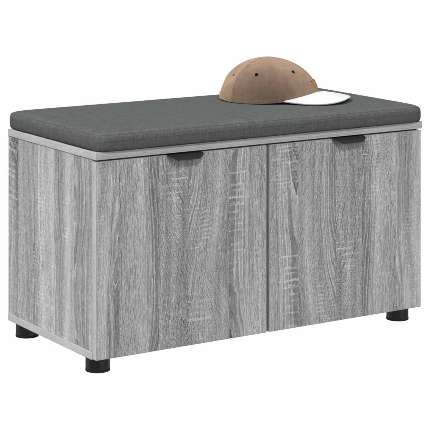 Flurbank mit Kissen mit Regal Graues Sonoma 80 x 38 x 46 cm