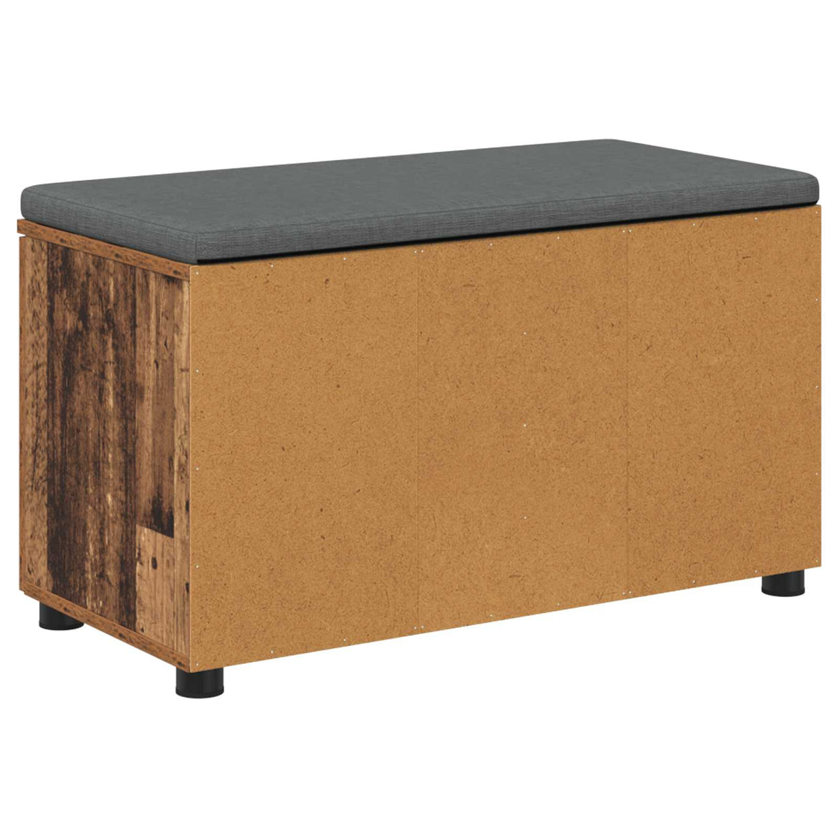 Flurbank mit Kissen mit Regal mit Tür Altholz 80 x 38 x 46 cm