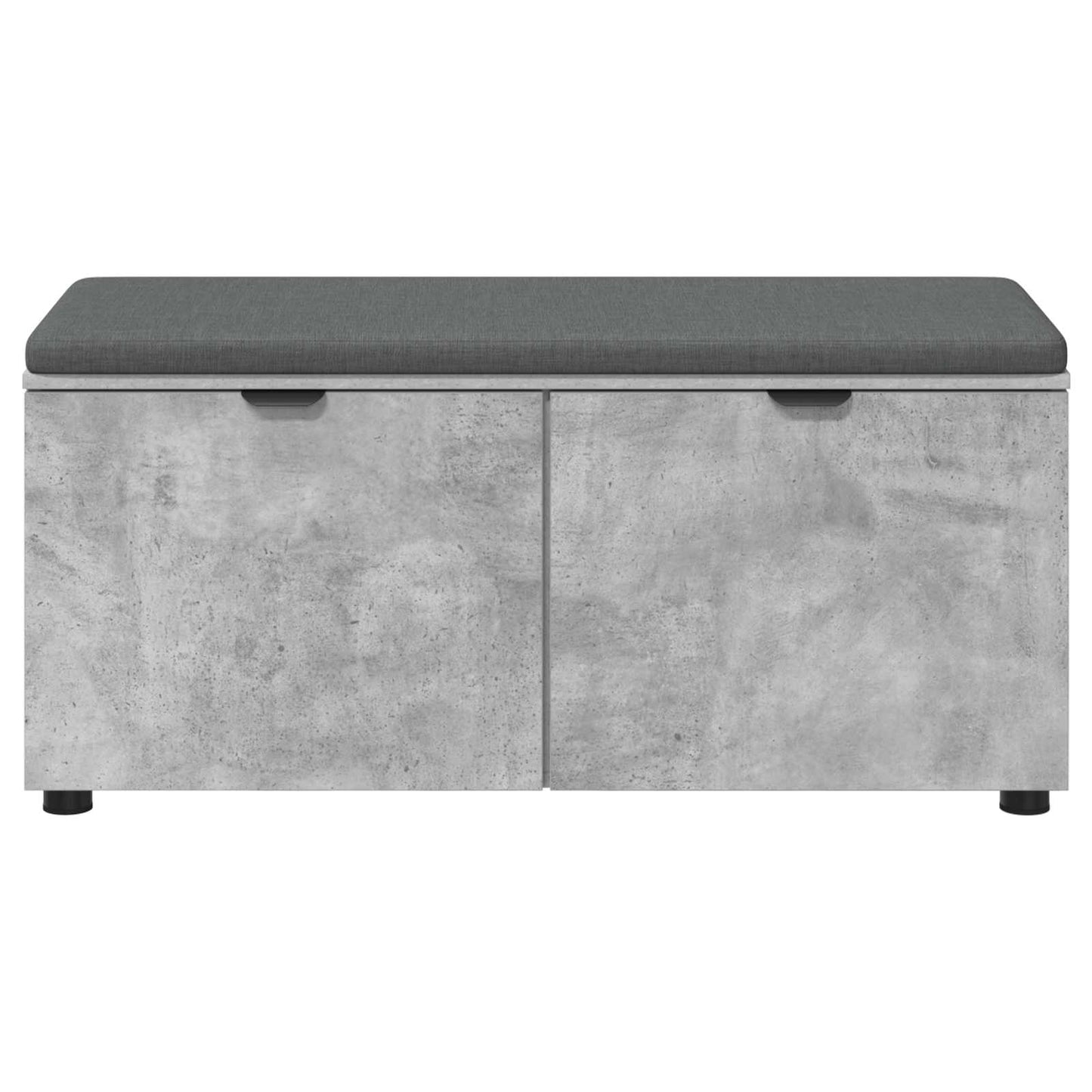 Flurbank mit Kissen mit Regal Betongrau 100 x 38 x 46 cm