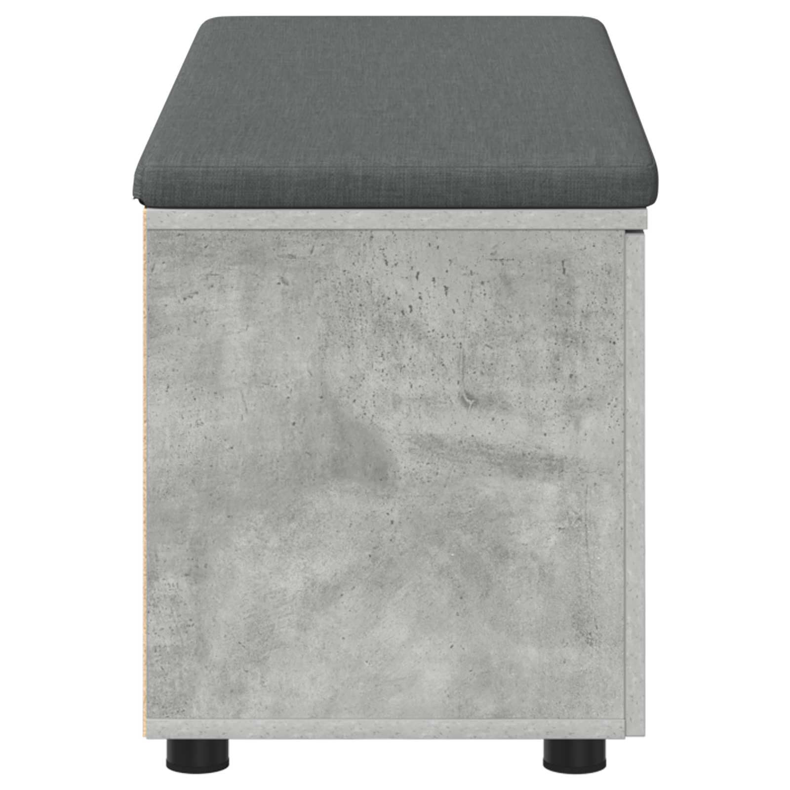 Flurbank mit Kissen mit Regal Betongrau 100 x 38 x 46 cm